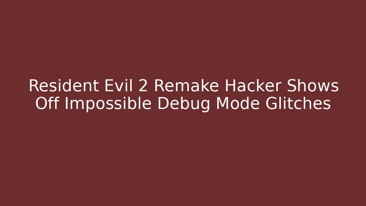 Resident Evil 2 Remake Hacker Shows Off Impossible Debug Mode Glitches