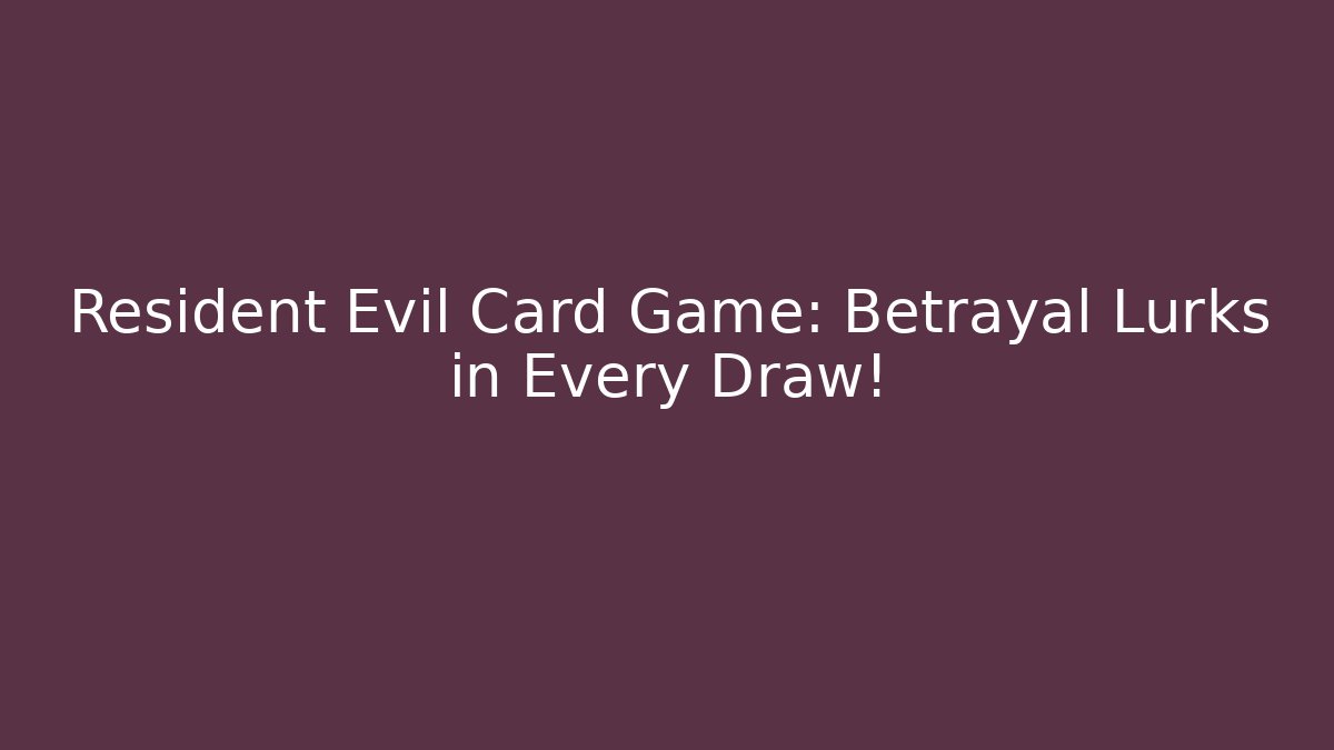 Resident Evil Card Game: Betrayal Lurks in Every Draw!