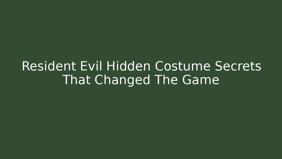 Resident Evil Hidden Costume Secrets That Changed The Game