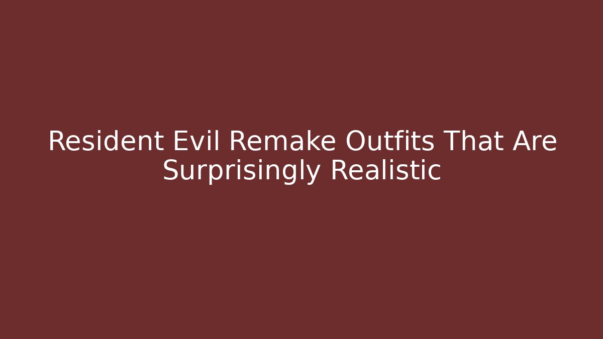 Resident Evil Remake Outfits That Are Surprisingly Realistic