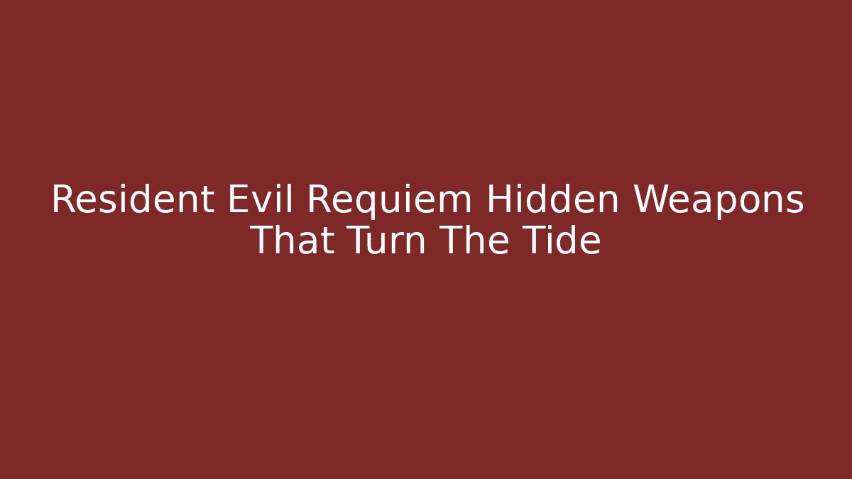 Resident Evil Requiem Hidden Weapons That Turn The Tide