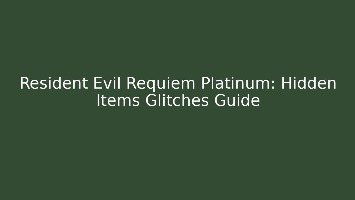 Resident Evil Requiem Platinum: Hidden Items Glitches Guide