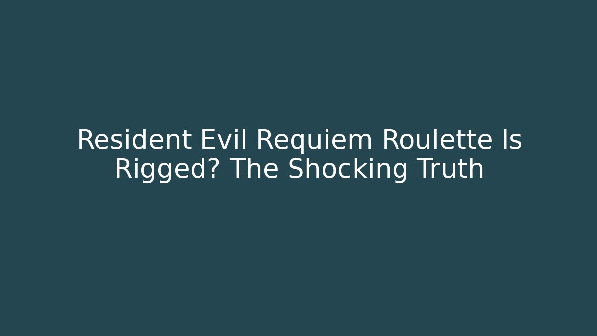 Resident Evil Requiem Roulette Is Rigged? The Shocking Truth - Critter Realm