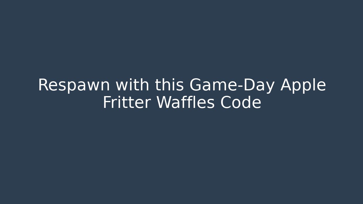 Respawn with this Game-Day Apple Fritter Waffles Code