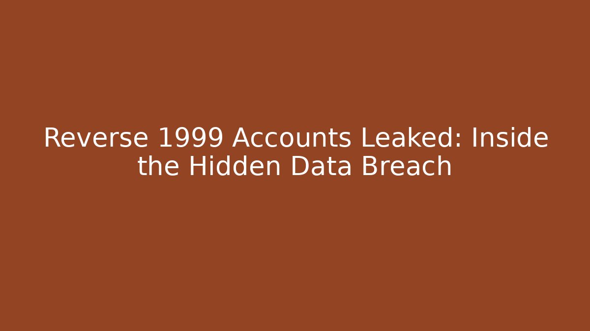 Reverse 1999 Accounts Leaked: Inside the Hidden Data Breach