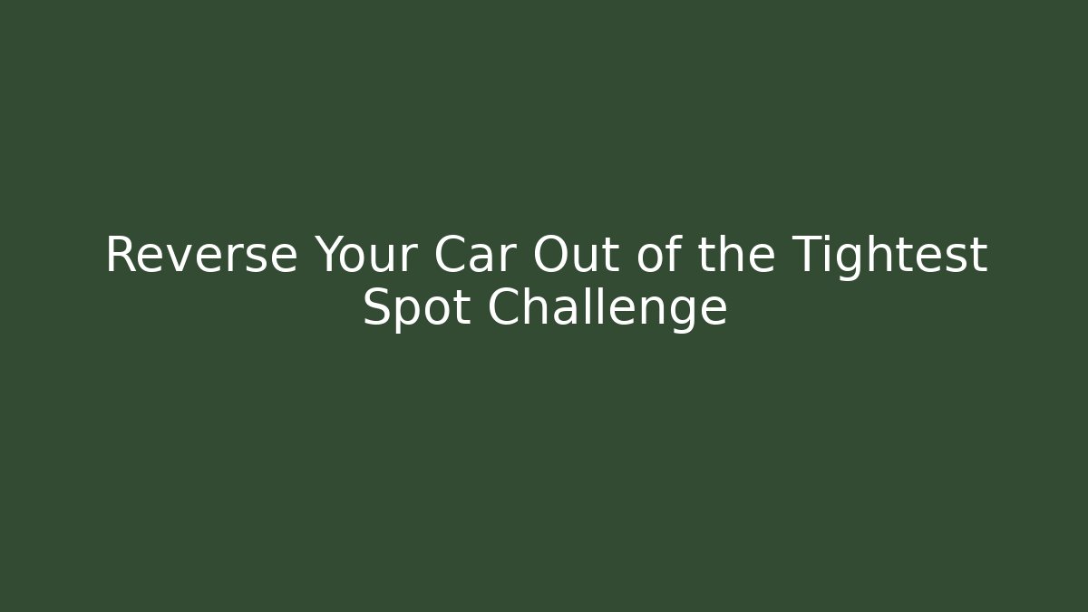 Reverse Your Car Out of the Tightest Spot Challenge