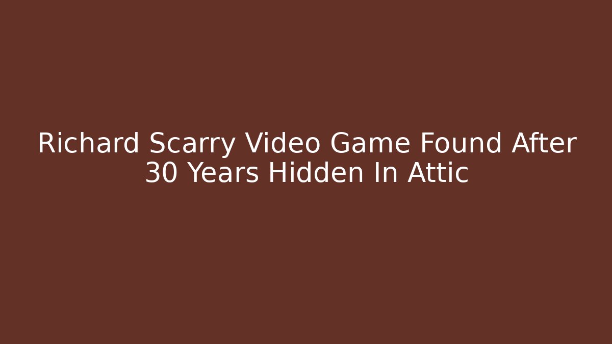 Richard Scarry Video Game Found After 30 Years Hidden In Attic