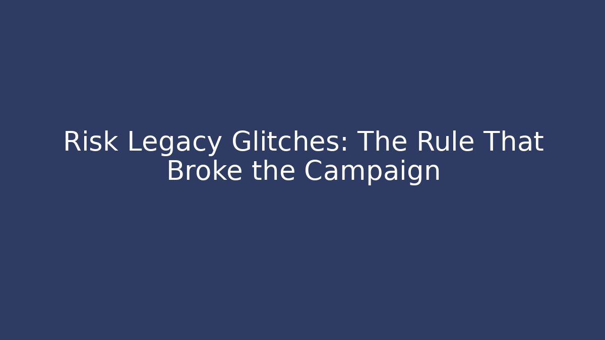 Risk Legacy Glitches: The Rule That Broke the Campaign