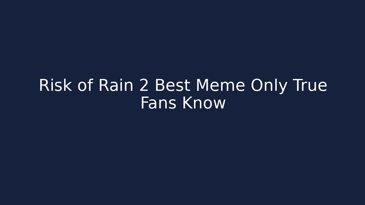 Risk of Rain 2 Best Meme Only True Fans Know