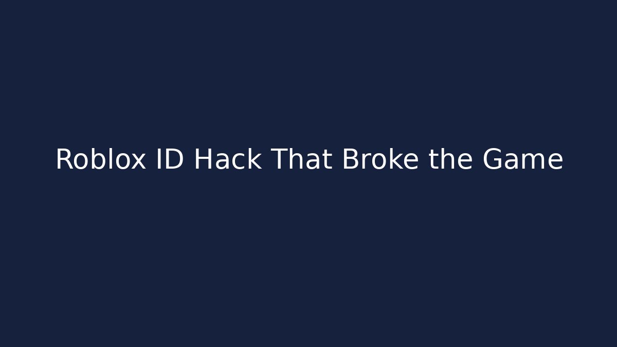 Roblox ID Hack That Broke the Game - Critter Realm