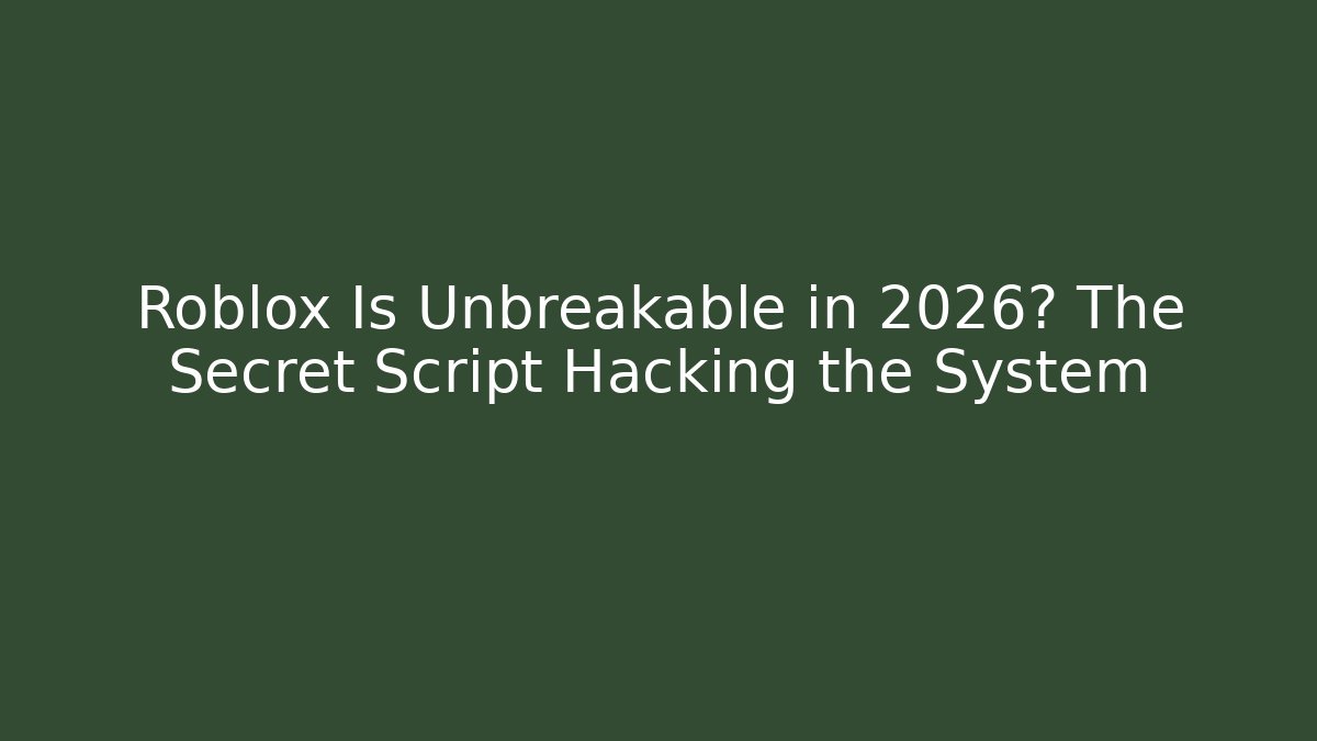 Roblox Is Unbreakable in 2026? The Secret Script Hacking the System
