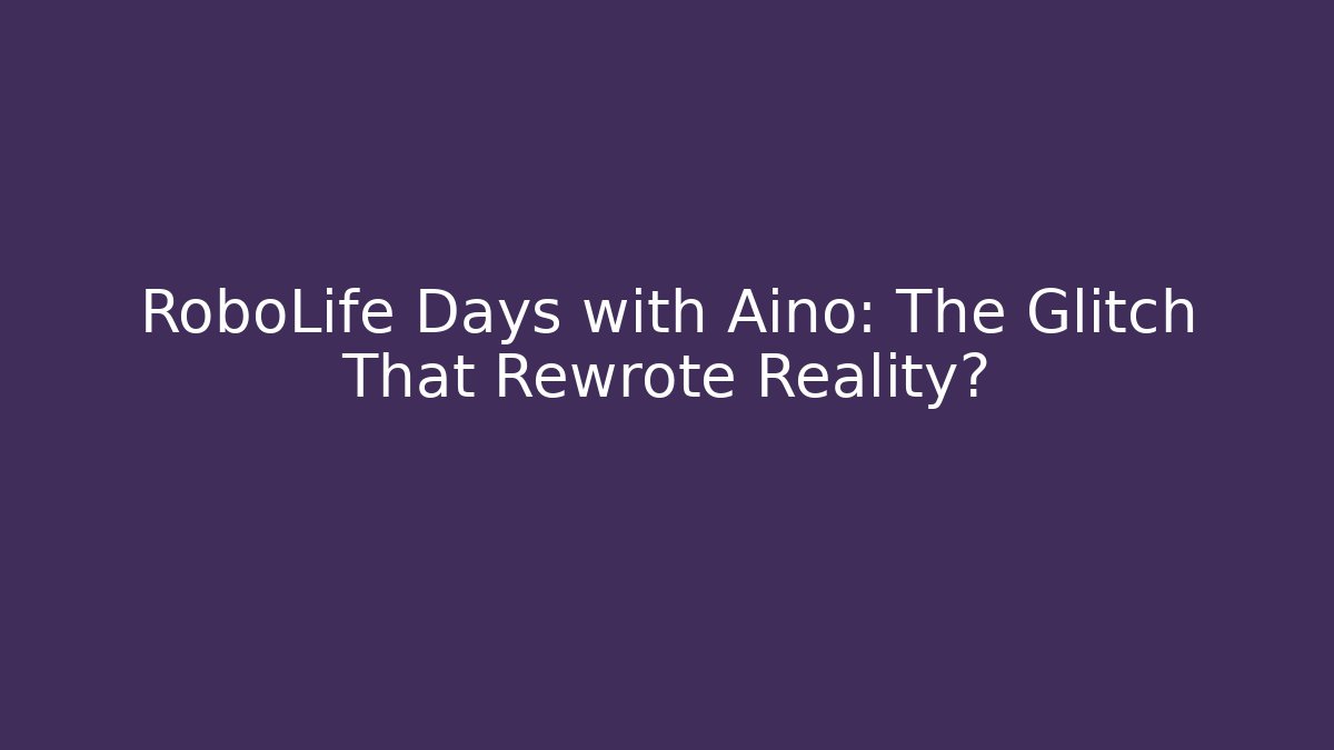 RoboLife Days with Aino: The Glitch That Rewrote Reality?