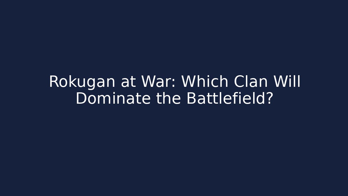 Rokugan at War: Which Clan Will Dominate the Battlefield?