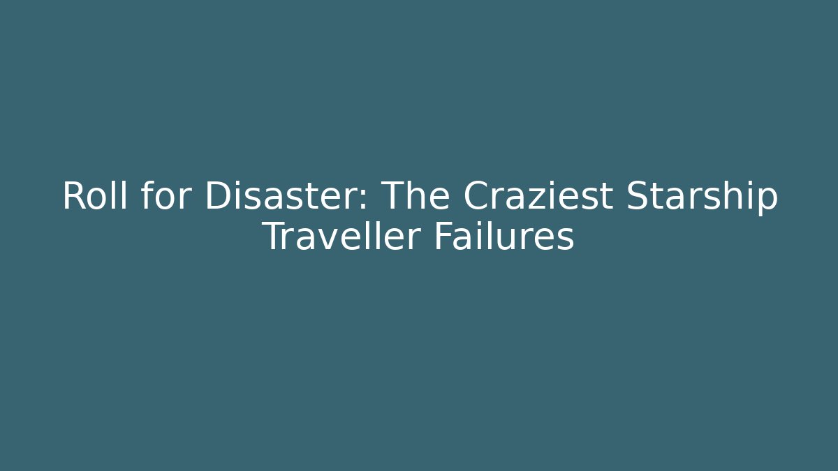 Roll for Disaster: The Craziest Starship Traveller Failures