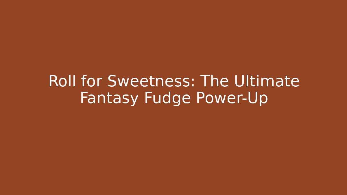 Roll for Sweetness: The Ultimate Fantasy Fudge Power-Up