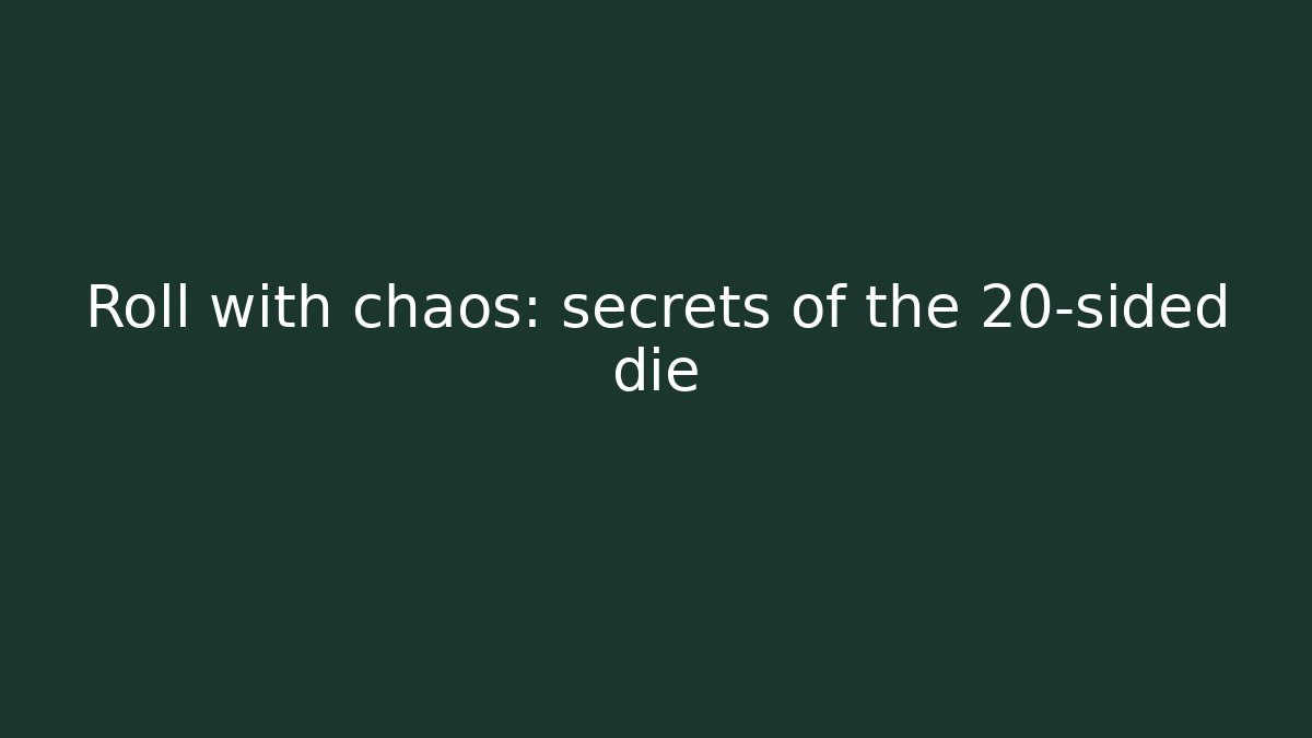 Roll with chaos: secrets of the 20-sided die