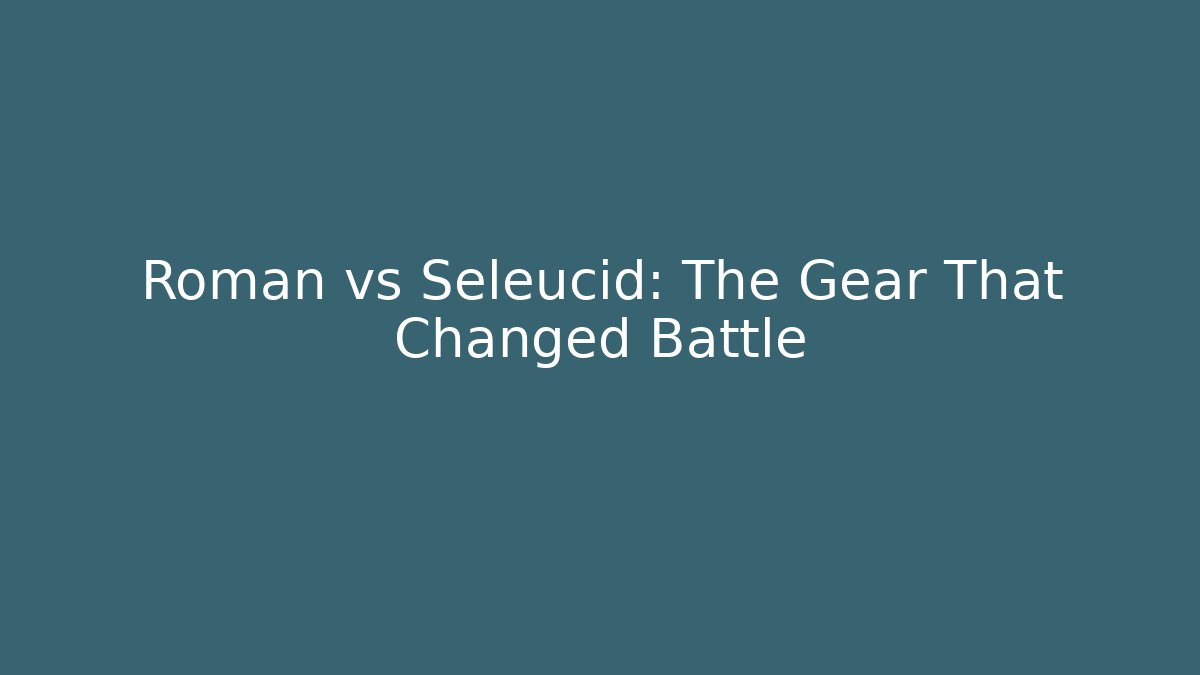 Roman vs Seleucid: The Gear That Changed Battle
