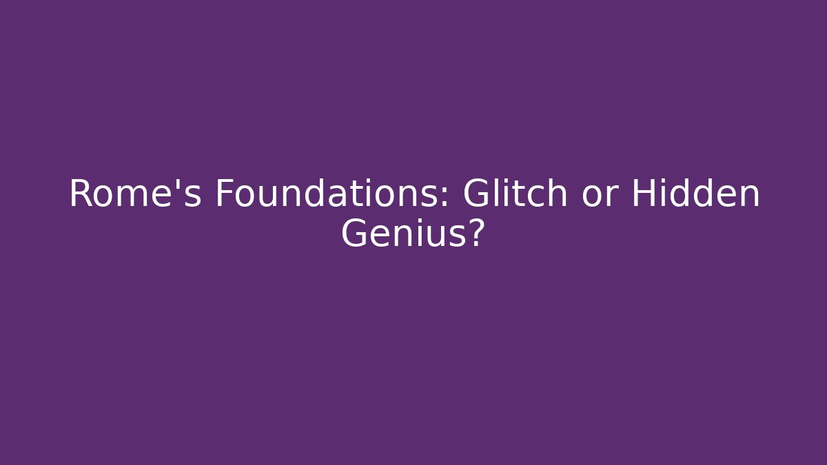 Rome's Foundations: Glitch or Hidden Genius? - Critter Realm