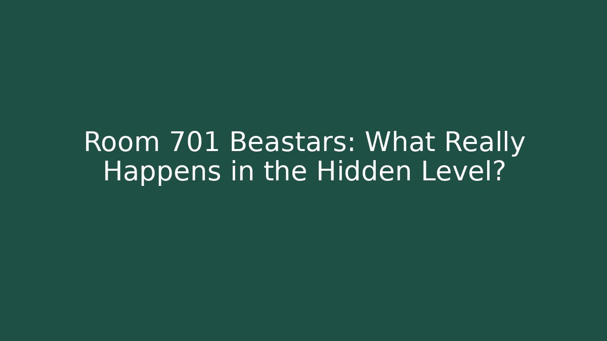 Room 701 Beastars: What Really Happens in the Hidden Level?