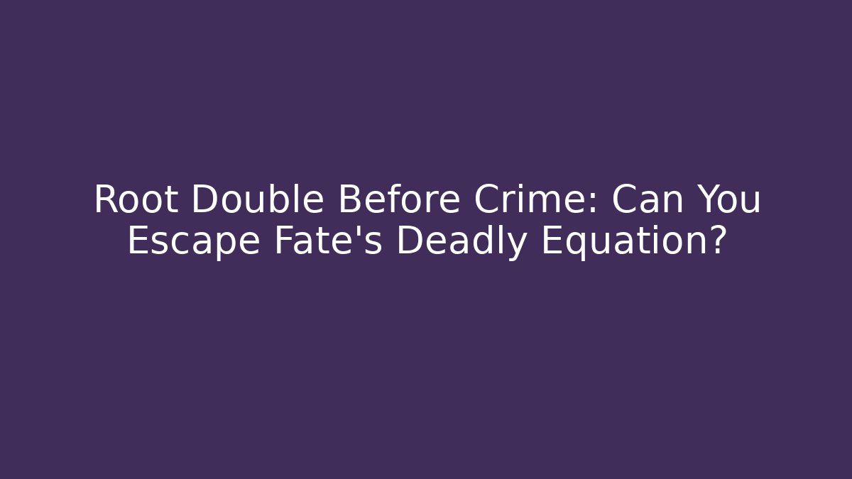 Root Double Before Crime: Can You Escape Fate's Deadly Equation?