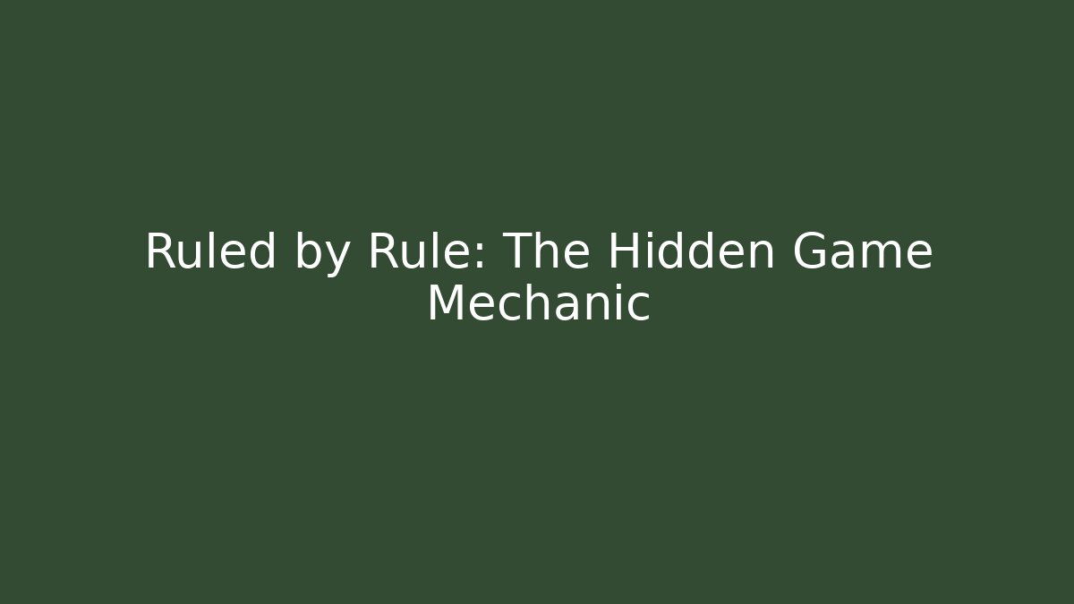 Ruled by Rule: The Hidden Game Mechanic