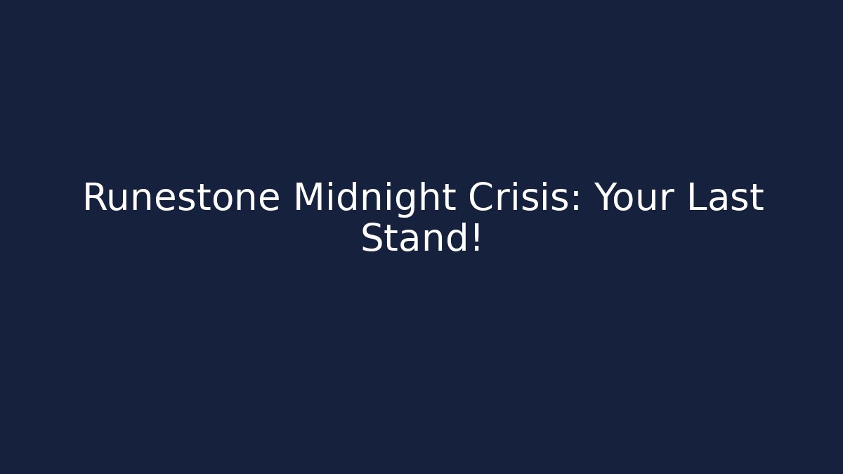 Runestone Midnight Crisis: Your Last Stand!