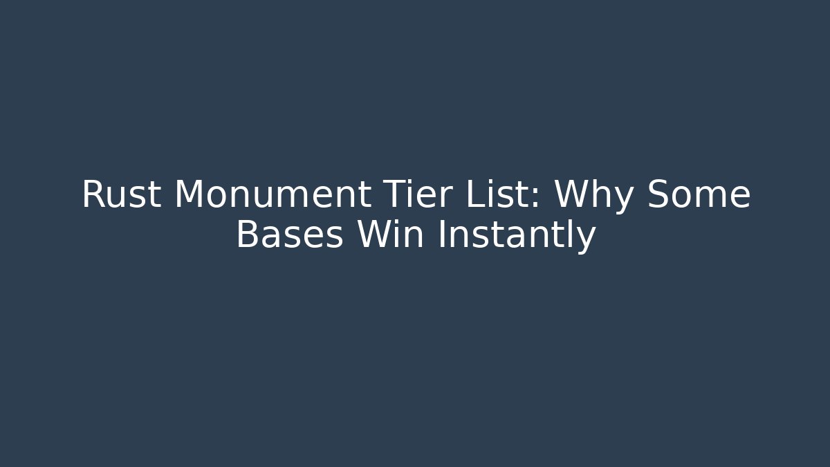 Rust Monument Tier List: Why Some Bases Win Instantly