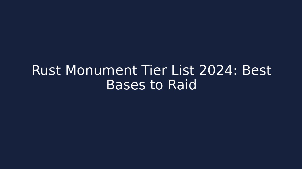 Rust Monument Tier List 2024: Best Bases to Raid