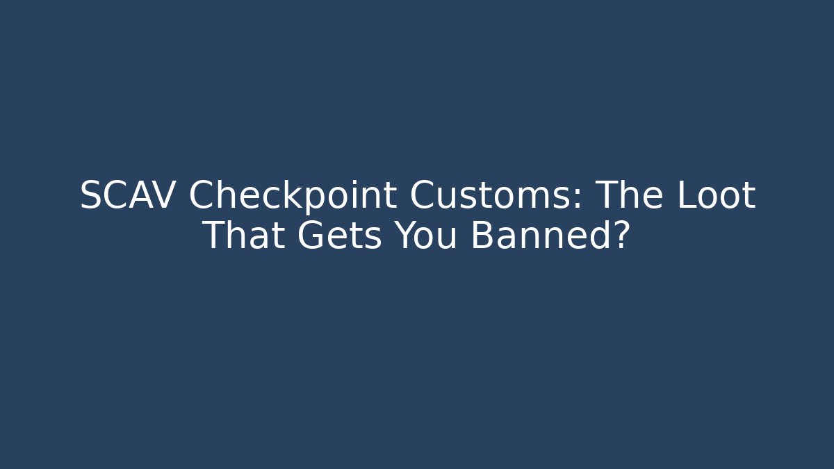 SCAV Checkpoint Customs: The Loot That Gets You Banned? - Critter Realm