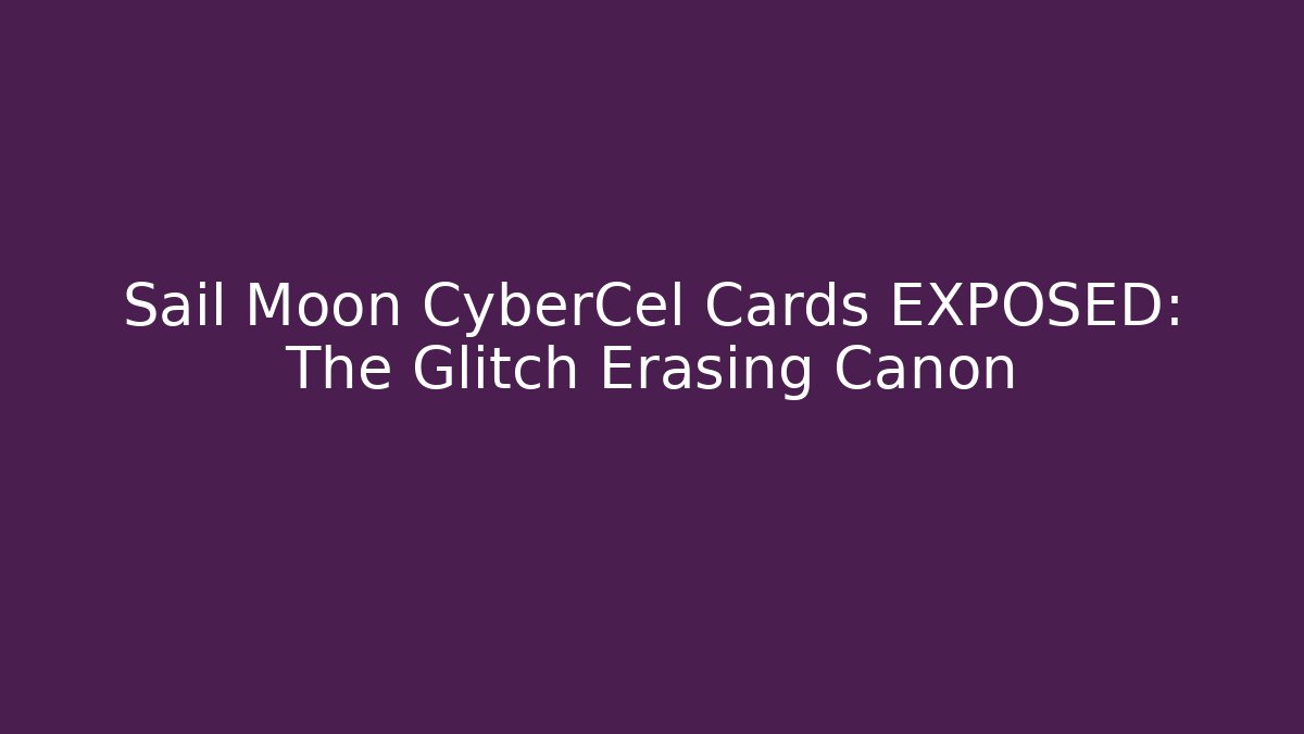 Sail Moon CyberCel Cards EXPOSED: The Glitch Erasing Canon