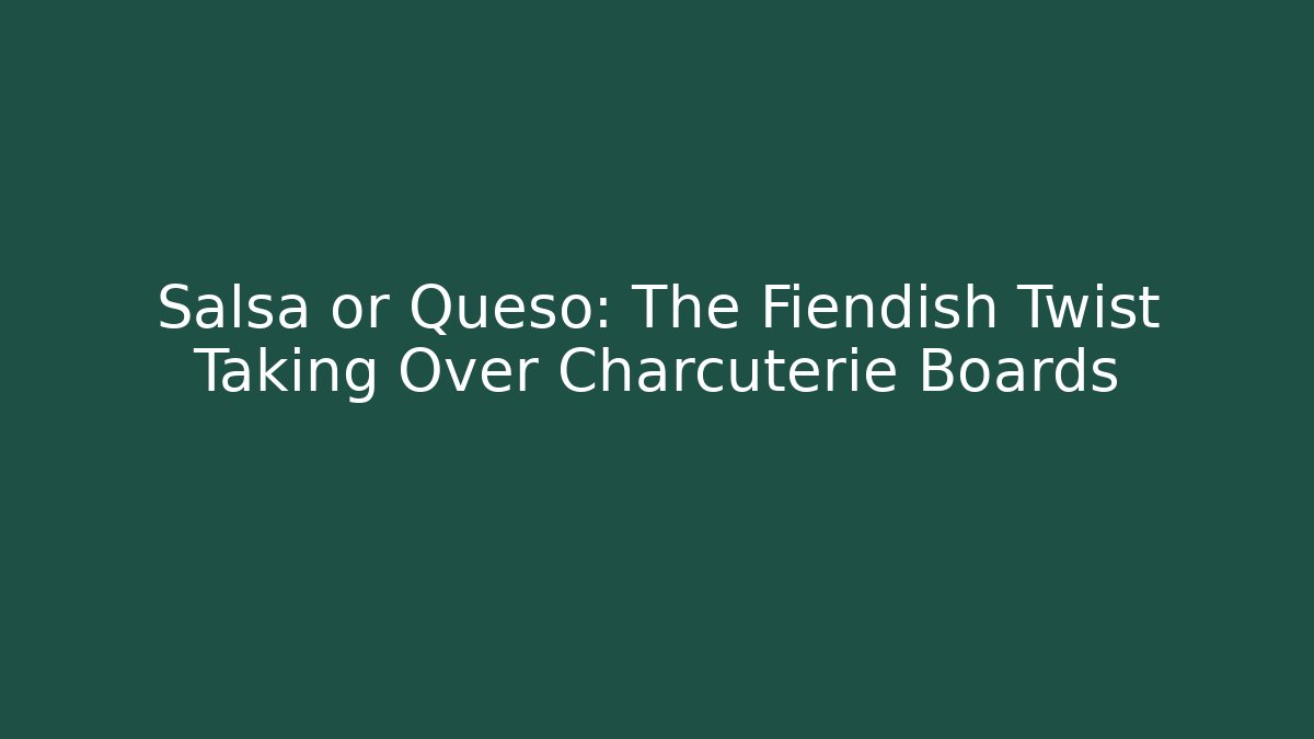 Salsa or Queso: The Fiendish Twist Taking Over Charcuterie Boards