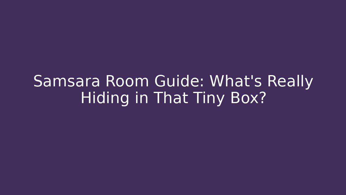 Samsara Room Guide: What’s Really Hiding in That Tiny Box?