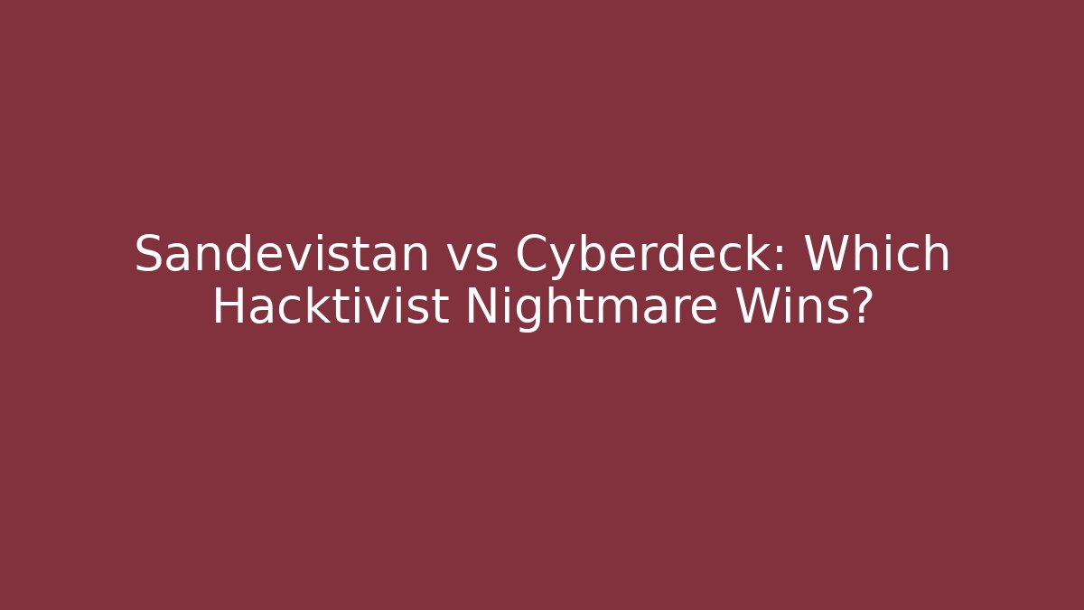 Sandevistan vs Cyberdeck: Which Hacktivist Nightmare Wins? - Critter Realm