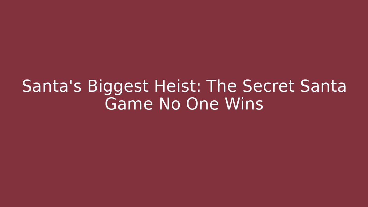 Santa's Biggest Heist: The Secret Santa Game No One Wins