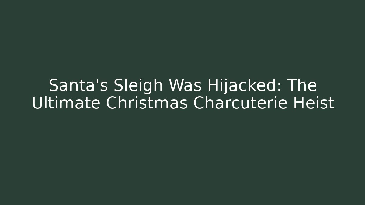 Santa's Sleigh Was Hijacked: The Ultimate Christmas Charcuterie Heist