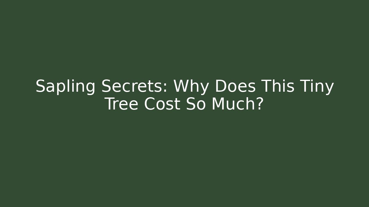 Sapling Secrets: Why Does This Tiny Tree Cost So Much?