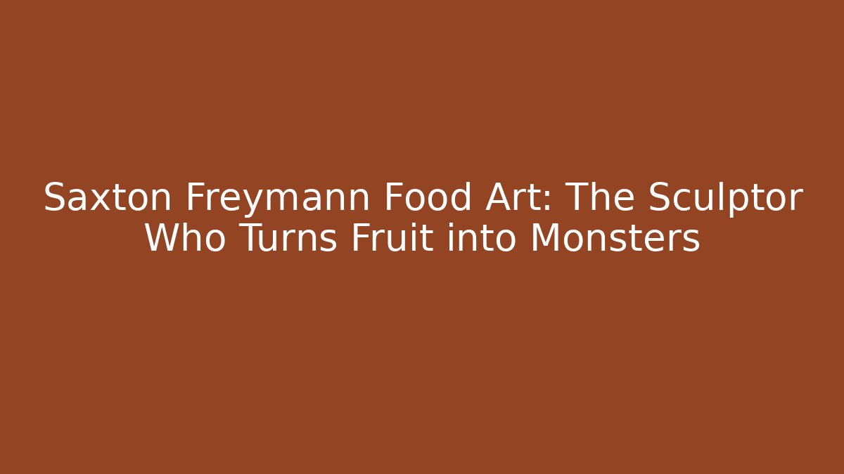 Saxton Freymann Food Art: The Sculptor Who Turns Fruit into Monsters