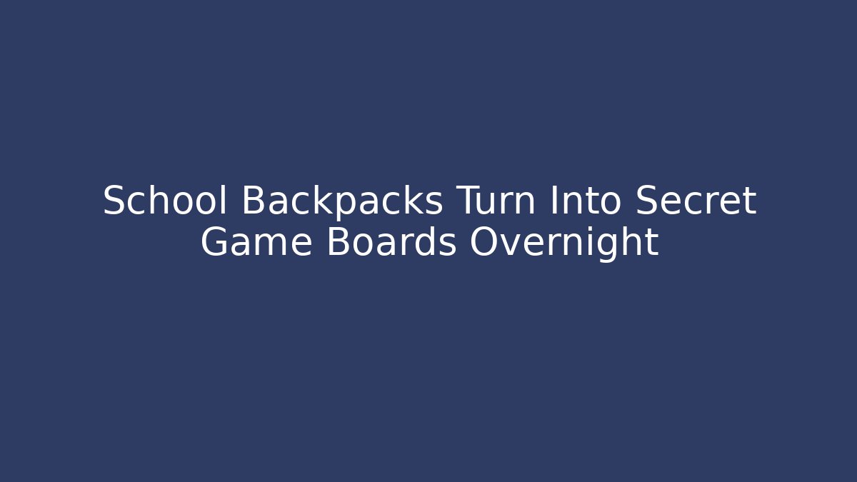 School Backpacks Turn Into Secret Game Boards Overnight
