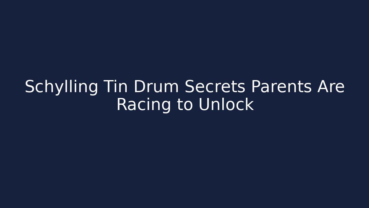 Schylling Tin Drum Secrets Parents Are Racing to Unlock