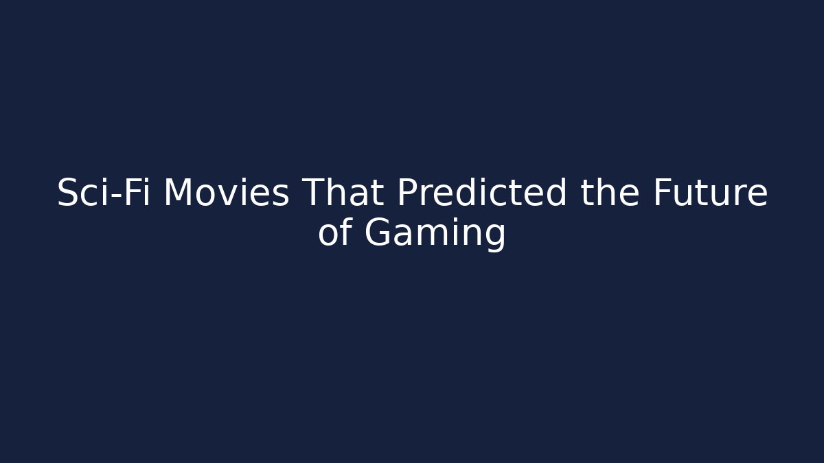 Sci-Fi Movies That Predicted the Future of Gaming