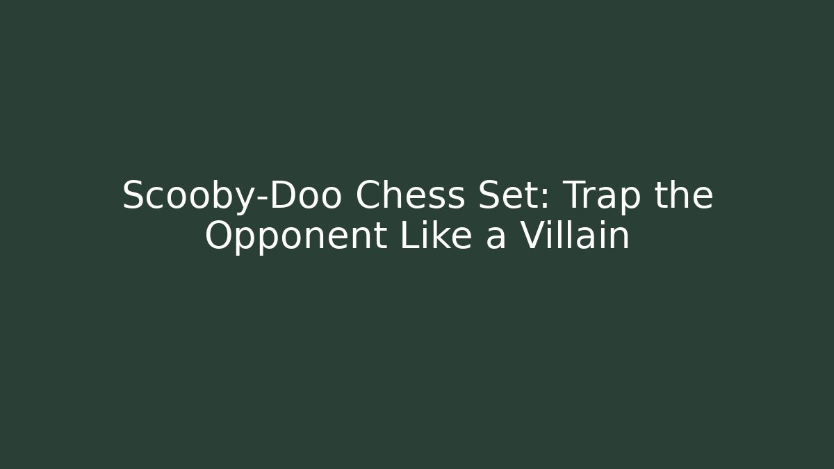 Scooby-Doo Chess Set: Trap the Opponent Like a Villain
