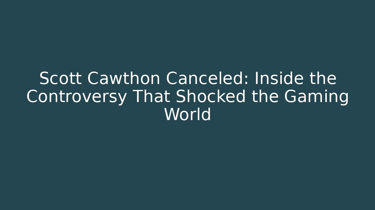 Scott Cawthon Canceled: Inside the Controversy That Shocked the Gaming World - Critter Realm