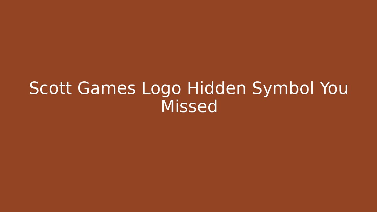 Scott Games Logo Hidden Symbol You Missed