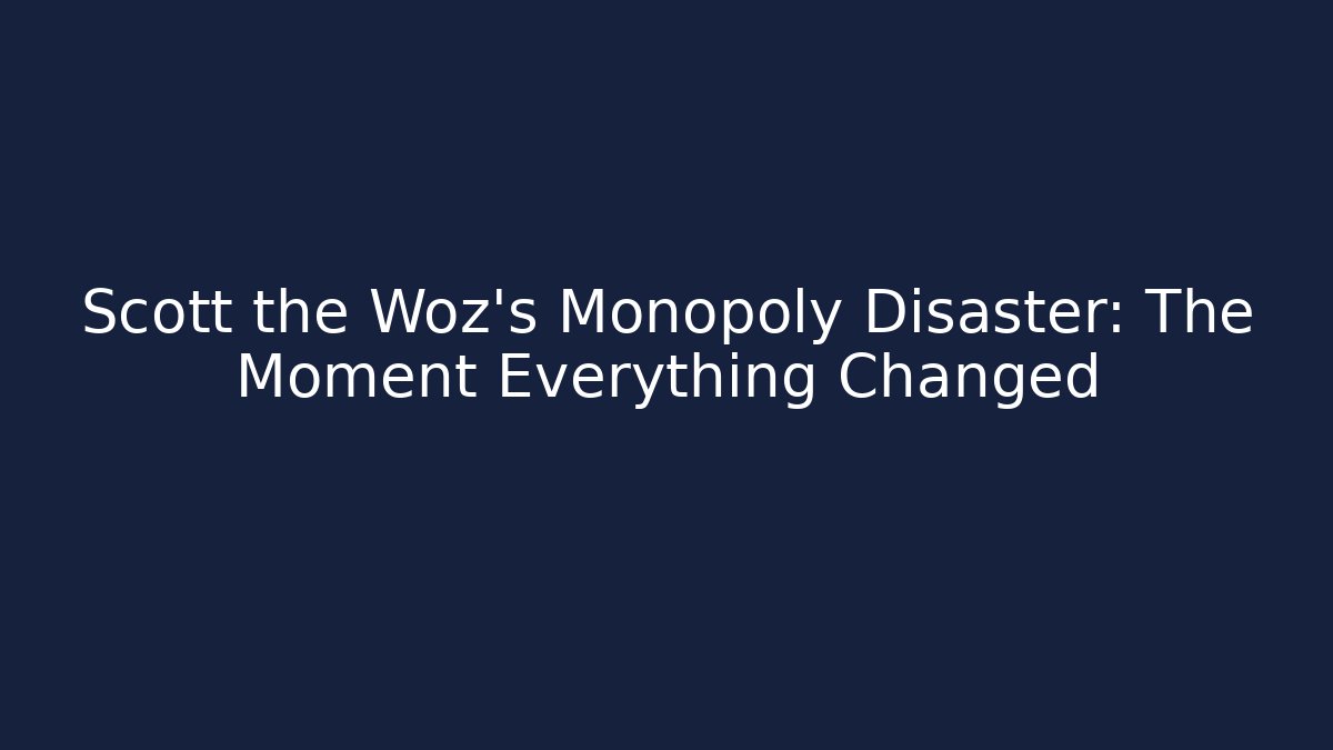 Scott the Woz's Monopoly Disaster: The Moment Everything Changed