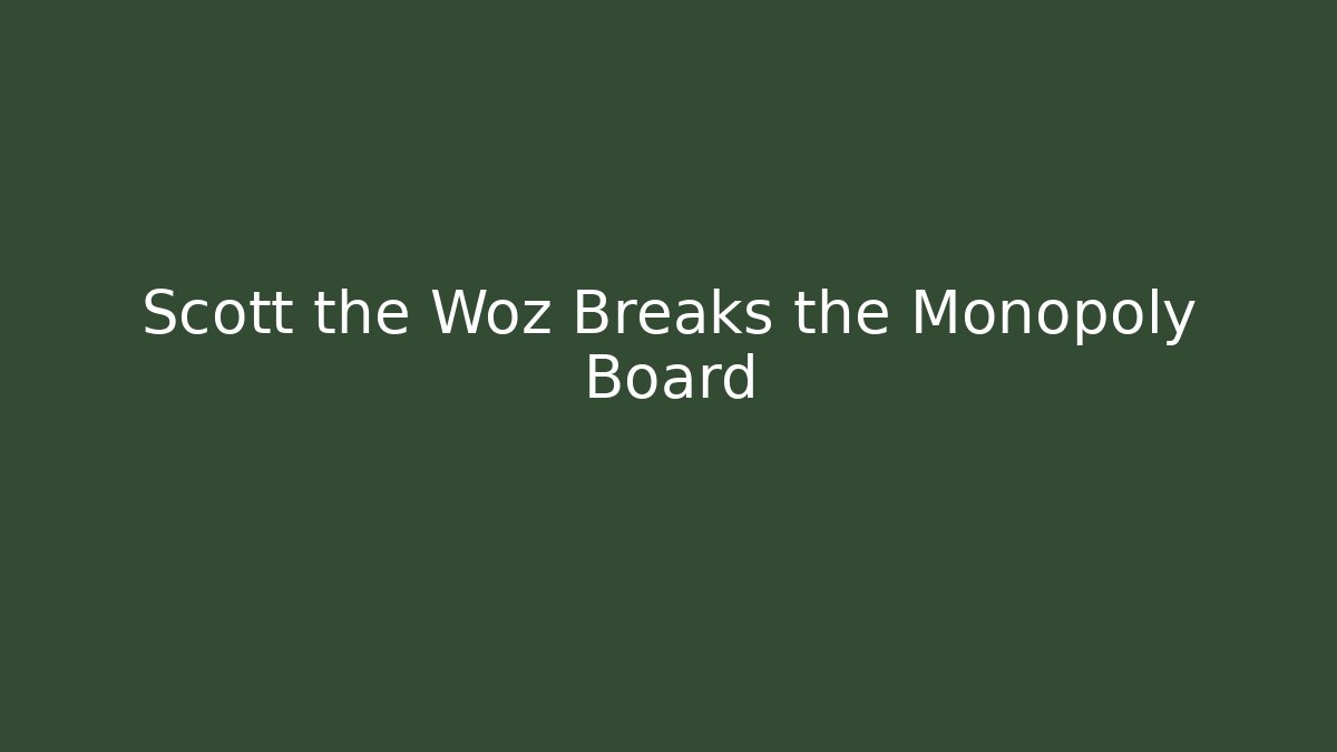 Scott the Woz Breaks the Monopoly Board
