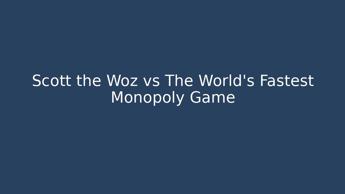 Scott the Woz vs The World's Fastest Monopoly Game