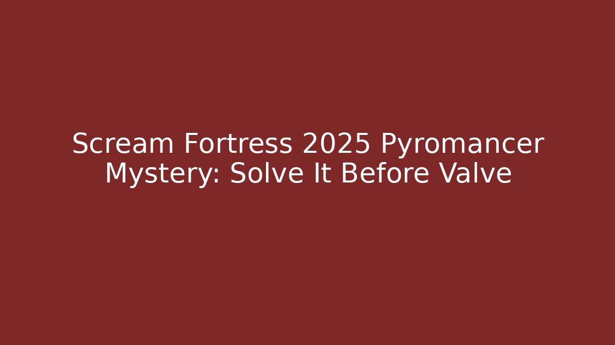 Scream Fortress 2025 Pyromancer Mystery: Solve It Before Valve