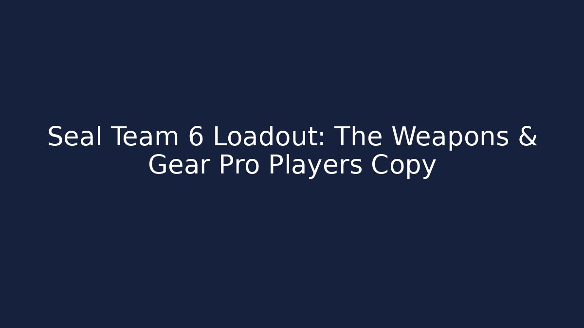 Seal Team 6 Loadout: The Weapons & Gear Pro Players Copy