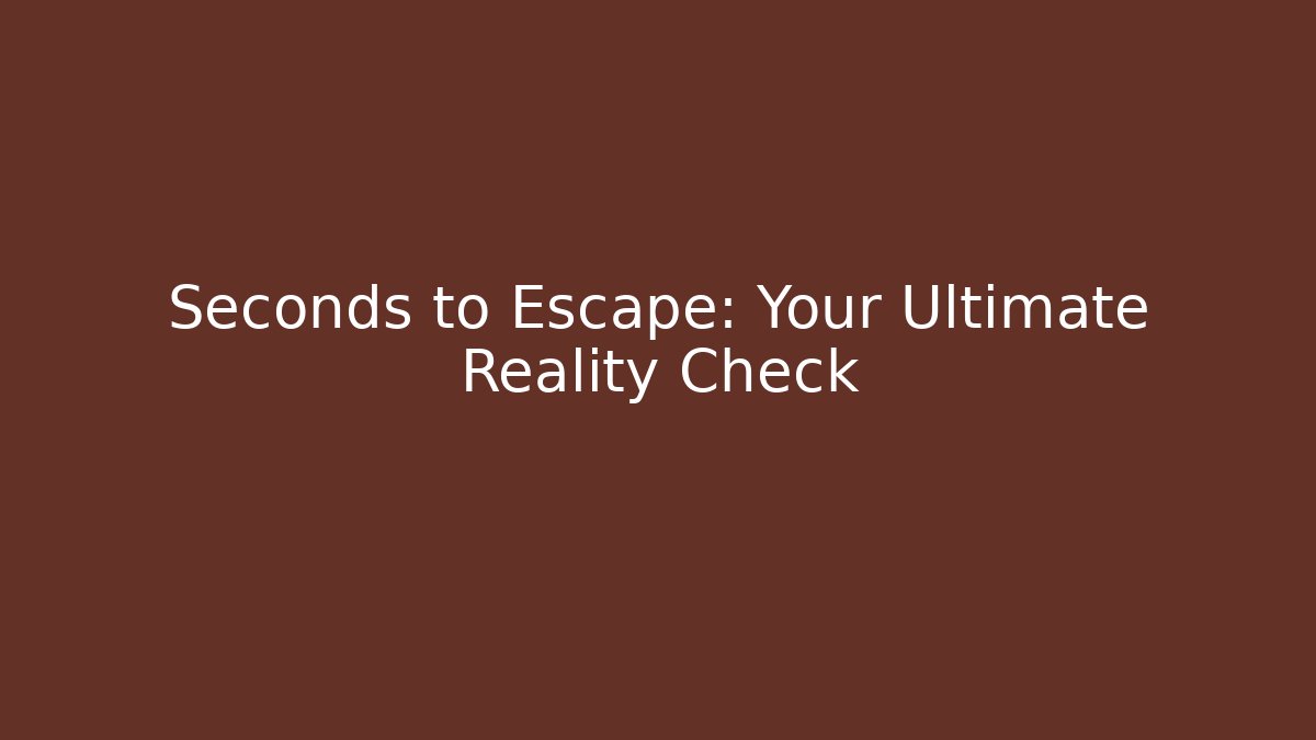Seconds to Escape: Your Ultimate Reality Check