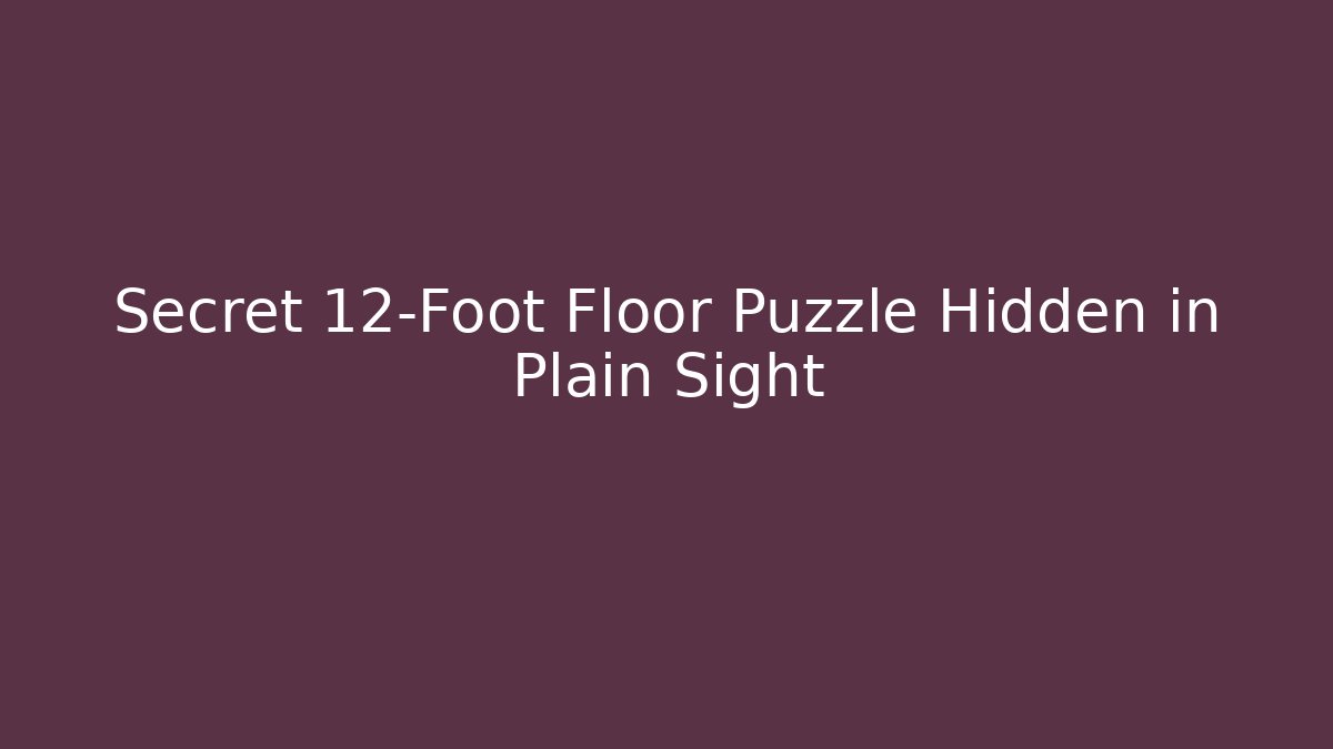 Secret 12-Foot Floor Puzzle Hidden in Plain Sight - Critter Realm
